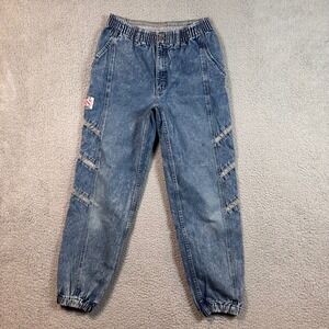 Vtg Levi's Sport Jeans Sz 30x30 Acid Wash Denim Jogger Pants Elastic Waist Rare